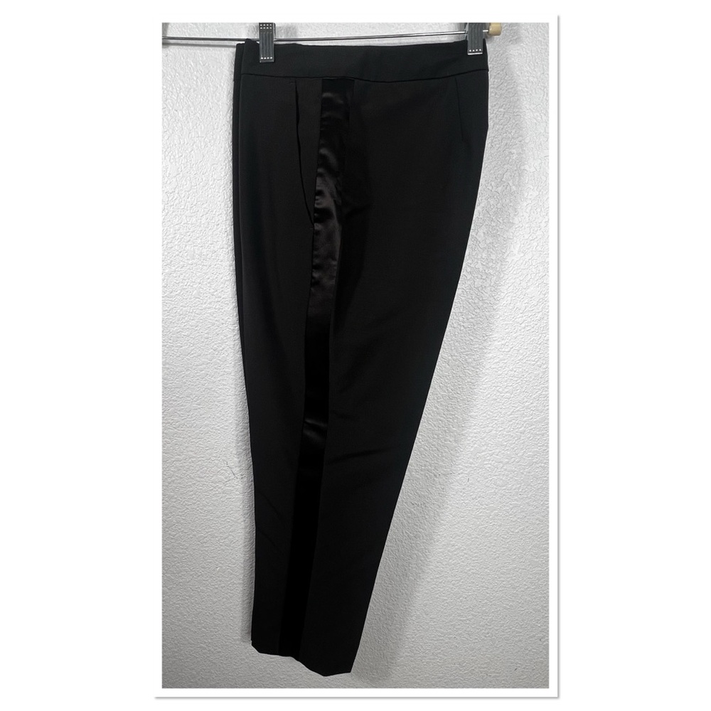 Burberry Women’s Luxury Designer Wool Blend Tapered Cropped Tuxedo Pant Sz 8